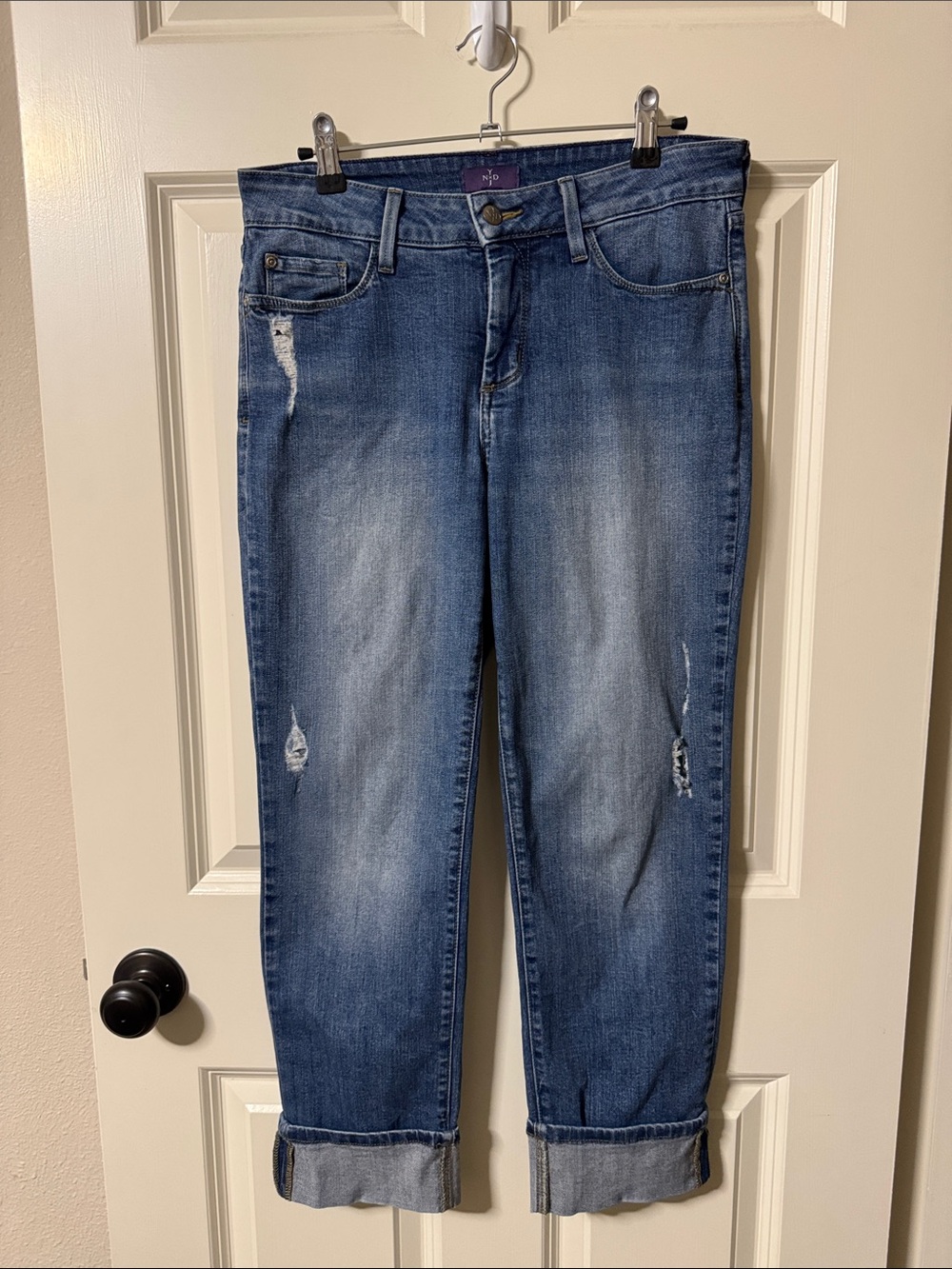 NYDJ Lorena Boyfriend Jeans with Cuffed Hem in Redding Colorway